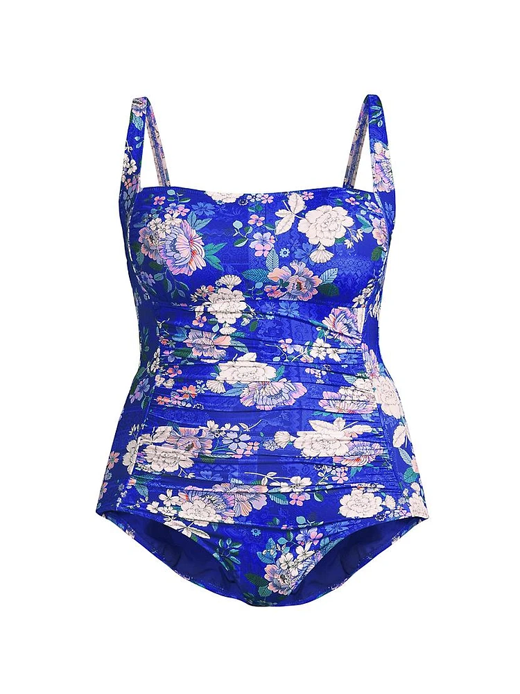 Blue Dove Ruched Swimsuit