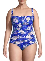 Blue Dove Ruched Swimsuit