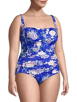 Blue Dove Ruched Swimsuit