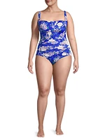 Blue Dove Ruched Swimsuit