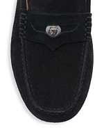 Medusa Leather Driver Loafers