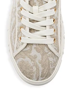 Barocco & Leather Low-Top Sneakers