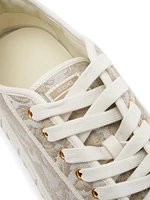 Barocco & Leather Low-Top Sneakers