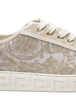 Barocco & Leather Low-Top Sneakers