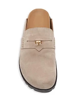 Medusa Suede Slip-On Mules