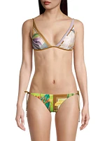 Destinos Printed Triangle Bikini Top