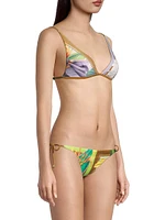 Destinos Printed Triangle Bikini Top