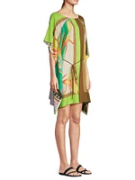 Destinos Belted Print Knee-Length Kaftan