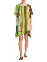 Destinos Belted Print Knee-Length Kaftan