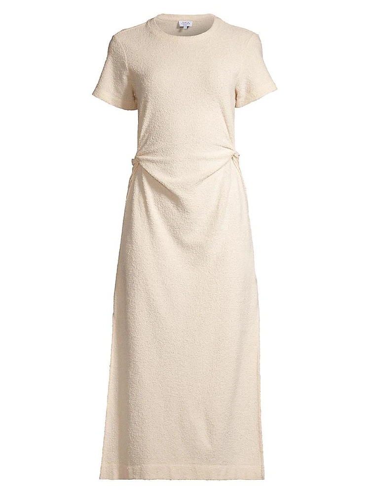 Aurora Cotton Tucked Midi T-Shirt Dress