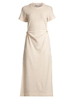 Aurora Cotton Tucked Midi T-Shirt Dress