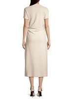 Aurora Cotton Tucked Midi T-Shirt Dress