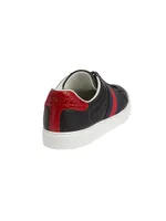 Ace Leather Web Low-Top Sneakers