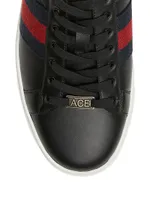 Ace Leather Web Low-Top Sneakers