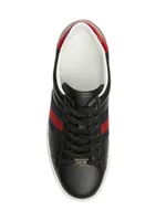 Ace Leather Web Low-Top Sneakers