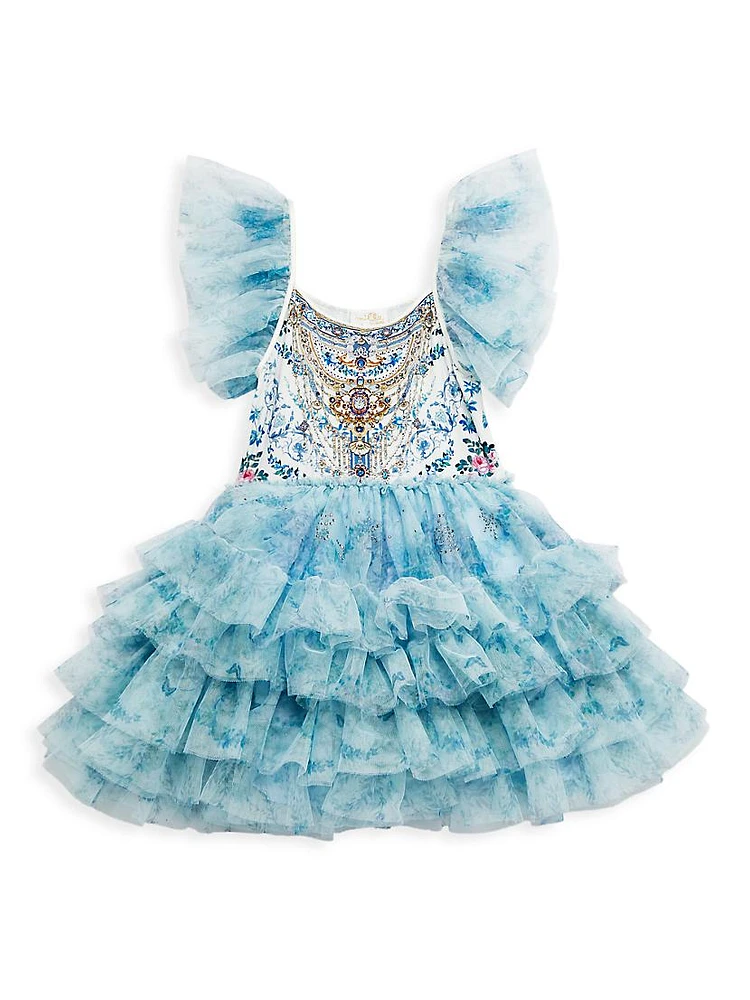 Little Girl's & Sleeve Frill Tutu Dress