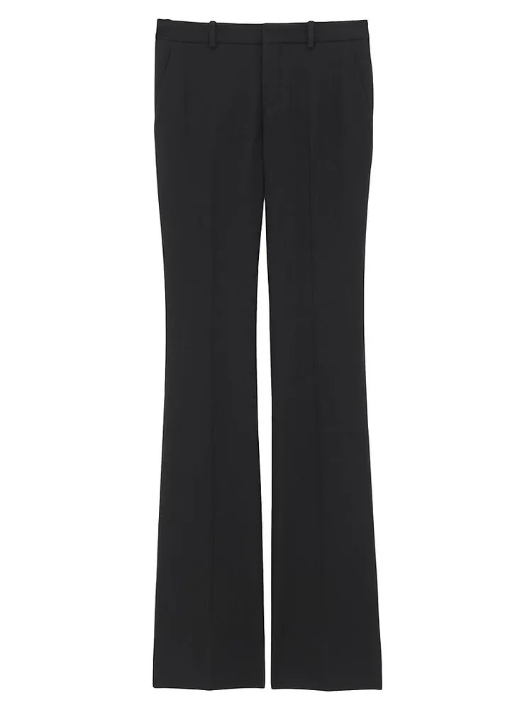 Flared Pants Wool Gabardine