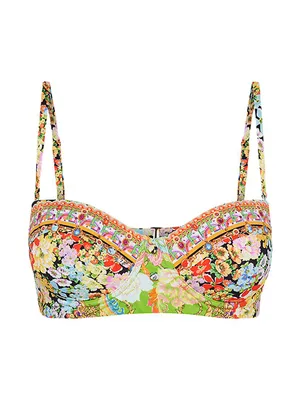 Floral Cropped Bikini Top