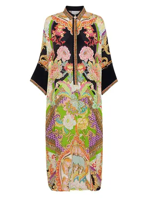 Floral Silk Cover-Up