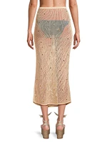 Briar Sequin-Embellished Mesh Knit Maxi Skirt