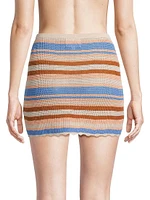 Ari Striped Knit Drawstring Miniskirt