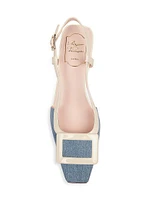 Belle Vivier 45MM Denim Slingback Pumps