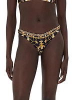 Abstract-Print High-Waist Bikini Bottom