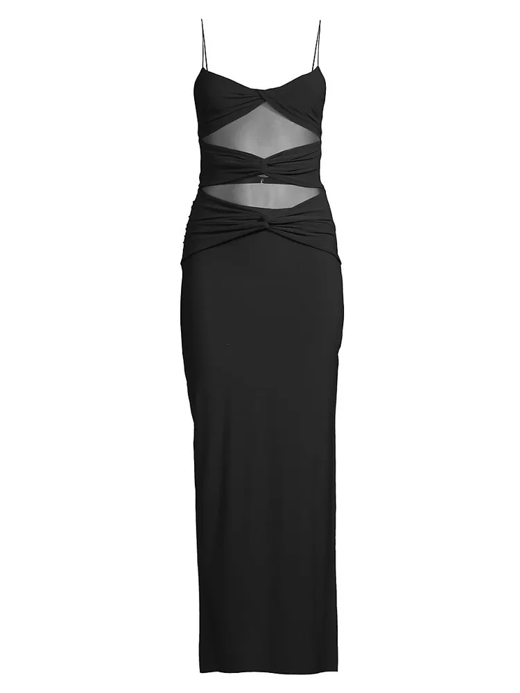 Montana Twisted Mesh-Insert Maxi Dress