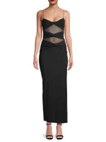 Montana Twisted Mesh-Insert Maxi Dress