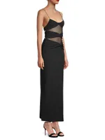 Montana Twisted Mesh-Insert Maxi Dress