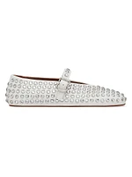 Embellished Leather Mary Jane Flats