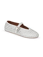 Embellished Leather Mary Jane Flats