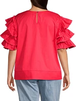 Plus Size Juliette Ruffled Cotton Blouse