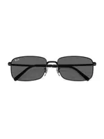 RB3717 60MM Metal Rectangular Sunglasses