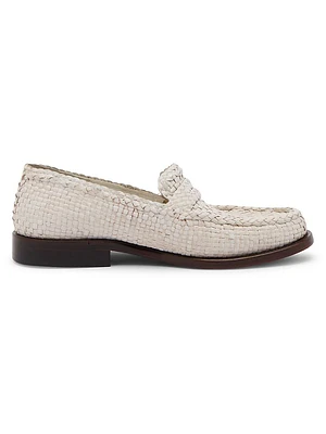 Woven Leather Loafers