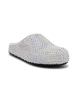 Fussbett Sabot Crystal-Embellished Leather Mules