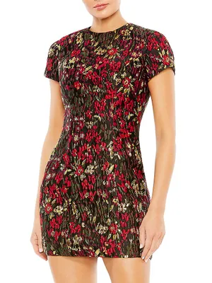 Floral Brocade Minidress