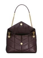 Small Puffer Bag in Quilted Crinkled Leather