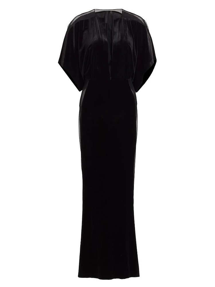 Obie Velvet Mesh Gown