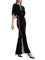 Obie Velvet Mesh Gown