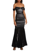 Walter Off-The-Shoulder Fishtail Gown