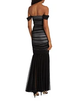 Walter Off-The-Shoulder Fishtail Gown