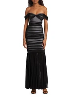 Walter Off-The-Shoulder Fishtail Gown