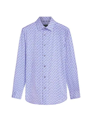 James Abstract Button-Front Shirt