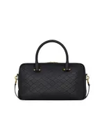 Lyia Duffle Top Handle Bag In Quilted Lambskin