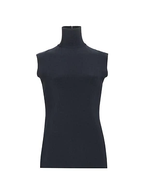 Slim-Fit Sleeveless Turtleneck Top