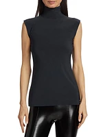 Slim-Fit Sleeveless Turtleneck Top