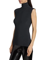 Slim-Fit Sleeveless Turtleneck Top