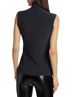 Slim-Fit Sleeveless Turtleneck Top