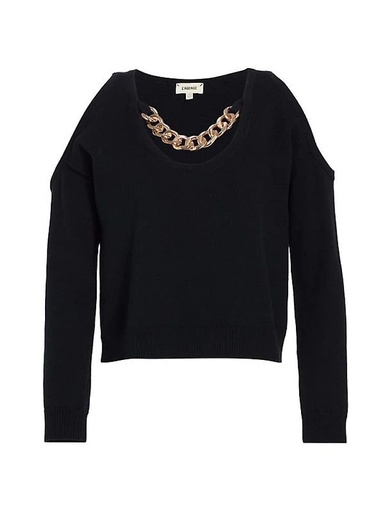 Indy Chain-Embellished Cotton-Blend Sweater